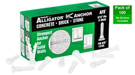 TOGGLER Alligator AF8 Flanged Anchor, Polypropylene, Made in US, for #8 to #14 Fastener Sizes (Pack of 100)