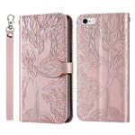 Asdsinfor iPhone 6 /iPhone 6S Wallet Case 4.7'' Premium PU Leather with[Card Holder][Kickstand][Wrist Strap][Magnetic Closure] Shockproof Flip Case for iPhone 6 Life Tree Rose Gold RX