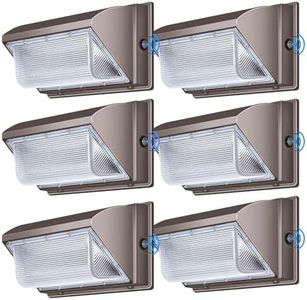 ledmo LED Wall Pack Light with Photocell, 120W Dusk to Dawn Outdoor Commercial Security Lighting, 5000K IP65 Waterproof 15840LM 6 Pack