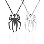 FUSTMW Spider Necklace Set Super Inspired Hero Gifts Spider Jewelry Gifts for TV Movie Fans Halloween Spider Gifts (silver and black)