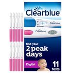 Clearblue 10 Ovulation Tests and 1 Pregnancy Test Kit, Digital Results Vs Visual Ovulation Test Strips, Find Your 2 Peak Days, Get Pregnant Faster, Accurate, Free Period Tracker App