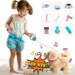 Walking Dog Toys for Kids, Interactive Electronic Pets Dog with Walking Talking Barking Repeating Singing on Lead, Realistic Robot Puppy Dog Toy Present Gifts for 2 3 4 5 Years Old Girls Boys Kids