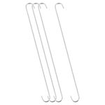 uxcell S Hanging Hooks, 20inch/500mm Extra Long Steel Hanger, Indoor Outdoor Uses for Garden, Bathroom, Closet, Workshop, Kitchen, Silver Tone, 4Pcs