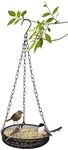 HUIRUMM Hanging Bird Feeder Tray, Hanging Seed Tray,Bird Feeders for Outside Garden Yard Decoration,with 3 Chains and S-Shaped Hook,for Wild Bird Seed Feeding,Outside Garden Backyard Decoration