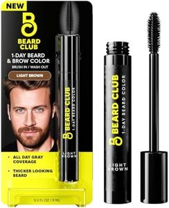 The Beard Club 1 Day Temporary Beard Dye for Men - Light Brown Beard, Mustache & Eyebrow Color for a Fuller, Well-Defined Look, Water & Sweat Resistant, Up to 30 Applications, 0.3 fl oz