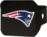 FANMATS 22586 NFL New England Patriots Metal Hitch Cover, Black, 2" Square Type III Hitch Cover,Blue