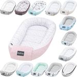 Bellochi Baby Nest for Newborn | Baby Lounger Nest | 100% Cotton | 90x60x12cm - with Protective Edges | 0-12M | aurora