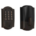 Schlage Encode Smart WiFi Deadbolt with Camelot Trim in Aged Bronze (BE489WB CAM 716)