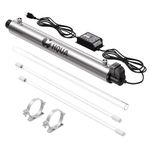 HQUA-OWS-6 Ultraviolet Water Filter for Kitchen Water,6GPM 110V 25W Model HQUA-UV-6GPM + 1 Extra UV Tube