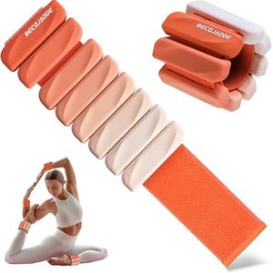 BECOJADDE Ankle Weights for Women Men Adjustable 2LB Wrist Weights Bracelet Set of 2 for Home Gym Weighted Bangles Wristbands Leg Arm Weights for Walking Swimming Pilates Yoga Gym, Gradient Orange