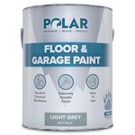 Polar Light Grey Anti-Slip Heavy Duty Floor & Garage Paint - 5 Litre - For Concrete and Stone Floors, High Performance Paint Protection, Hard Wearing Mid-Sheen Finish & Slip Resistant