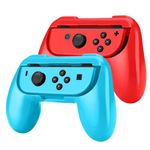 TNP Joy-Con Grip for Nintendo Switch (2 Pack) - Comfortable Grip Wear Resistant Joy-Con Handle Game Controller Kit Accessory for Nintendo Switch (Red+Blue)