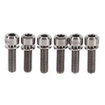 VGEBY1 6Pcs Bike Stem Bolt, Titanium Alloy Bicycle Hex Tapered Head Screws Top Cap Cover Bolt with Washers for MTB Bike(Titanium)