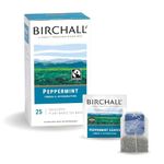 Birchall Tea Bags, Peppermint Tea Gift Set, Caffeine Free Tea Bursting with Full Flavour, Perfect Vegan Gifts, 25 Enveloped Plant-Based Tea Bags