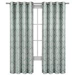 Set of 2 Panels 108"Wx108"L -Royal Tradition - Aryanna - AQUA - Jacquard Gromment Window Curtain Panels, 54-Inch by 108-Inch each Panel. Package contains set of 2 panels 108 inch long.