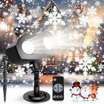 Christmas Snowflake Projector Lights Outdoor, Brighter High Definition LED Snowflake Lights Remote Control, IP65 Waterproof Christmas Decorations Lighting for Indoor Xmas Holiday Party Garden Patio