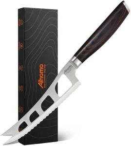 5.5-Inch Offset Cheese Knife for Soft & Semi-Hard Cheese, Serrated Blade