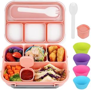 MaMix Bento Lunch Box Adult Lunch Box, Lunch Box Kids, Lunch Containers for Adults/Kids/Students,1300ML-4 Compartment Bento Lunch Box (pink)