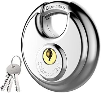 Puroma Keyed Padlock, Stainless Steel Discus Locker Lock Heavy Duty Locks with 3 Keys, Waterproof Outdoors Gate Storage Unit Lock with 3/8 Inch Shackle for Warehouse, Gym Storage Locker (1 Pack)