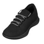 CALTO Men's Invisible Height Increasing Elevator Shoes - Black Ultra Lightweight Sporty Sneakers - 2.4 Inches Taller - Q081 - Size 6 D(M) US