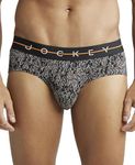 Jockey Men's Super Combed Cotton Elastane Stretch Printed Brief with Ultrasoft Waistband_NY01_Black_M