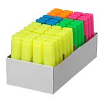 SQ Square Highlighter Assorted Bulk Pack of 48 | Includes, Yellow, Green, Blue, Pink and Orange Fluorescent Highlight Marker Pens