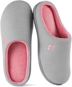 RockDove Women's Original Two-Tone Memory Foam Slipper, Size 7-8 US Women,Light Grey/Pink