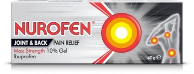 Nurofen Joint & Back Pain Relief Max Strength 10% Gel Ibuprofen, 40g