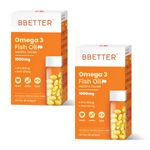 BBETTER Omega 3 Fish Oil Capsules For Heart, Joints & Brain Health, Fish Oil Omega 3 capsule 1000mg for Women & Men 180 mg EPA 120 mg DHA -120 Softgels