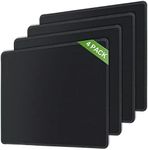 4 Mouse Pad Stitched Edges Premium-Textured Mouse Pads Mat Non-Slip Rubber Base Mousepad for Laptop, Computer & PC, 10.1 x 8.2 inches (Black)