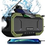 Emergency Radio Waterproof Camping Radio,Portable Digital AM FM Radio with Flashlight,Reading Lamp,Hand Crank WB NOAA Weather Radio with Solar Panel,5000mAH Cell Phone Charger,Outdoor Survival Kit