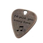 JUPPE Personalized Bronze Engraved Guitar Picks Music Gifts For Guitarist I'd Pick You Every Time Birthday Gifts For Boyfriend Husband Father (Bronze I'd Pick You Every Time)