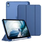 FINTIE Case Compatible with iPad 10th Generation (2022) 10.9 Inch, Ultra Slim Protective Cover with Matte Back Shell with Pencil Holder, Auto Wake Sleep, Navy