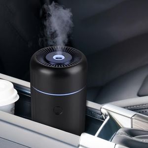 Jasfyee Diffuseur d'arômes pour Voiture, 2 Modes De Diffuseur d'aromathérapie pour huiles essentielles avec 7 LED Lumières Changeantes De Couleur, Diffuseur Voiture Rechargeable avec Interface USB