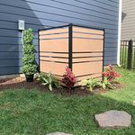 48in H x 40in W (2 Panels) No Dig Enclo Vienna Cedar Color Privacy Screen, Outdoor WoodTek Vinyl Privacy Fence Panel, Privacy Wall for Trash Cans & Air Conditioner Fence, Patio Privacy Screen, EC18017