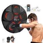 Inmorven Music Boxing Machine 15.7inch, Rechargeable Boxing Equipment Wall Mount, Home Smart Boxing Target Workout Machine, Electronic Focus Agility Training Digital Boxing for Kids and Adult(Black)