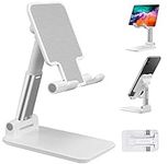 NOZEWOWA Foldable Cell Phone Stand for Desk,Height Angle Adjustable Phone Holder,Portable Desktop Cellphone Stand Holder Compatible with iPhone 15 14 Pro Max Plus, 13 Pro Max Mini