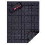 KingCamp Outdoor Camping Blanket Lightweight Warm Waterproof Blanket Packable Down Alternative Throw Blanket for Hiking Travel Stadium Games, Fill Power: 620 (69x 54 Inches)(Black)