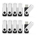 Aiibe 8GB Flash Drive 10 Pack USB 2.0 Memory Stick 8GB USB Flash Drive Bulk Thumb Drive 8gb USB Stick Bulk Zip Drive USB Drive for Storage(Black,10pcs)