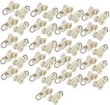 uxcell 10mm Dia Twin Wheel Plastic Curtain Track Rail Slide Roller Glider Beige 50pcs