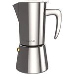 bonVIVO Moka Pot - Intenca, 300ml, Stainless Steel Espresso Maker w/Silver Chrome Finish - Stove Top Italian Coffee Maker - 6 Cup Coffee Pot - Gifts for Men and Women