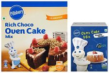 Pillsbury Oven Cake Mix- Moist Supreme Rich Choco - 285g x Pack of 2, 570g and Pillsbury Oven Cake Mix Moist Supreme Vanilla, 225 g