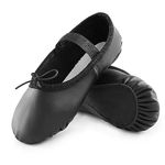 TETSUO Black Ballet Shoes for Girls,Dance Flats Slippers for Kids,Toddlers Practice Shoes,Yoga Shoes