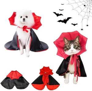 Disfraz de Vampiro de Halloween para Mascotas, Halloween Vampiro Ropa para Mascotas, Negro Rojo Capa Vampiro Mascotas, Accesorios Disfraces Mascotas para Halloween Cosplay Fiesta