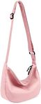 Small Sling Crossbody Bag for Women Men Trendy, Mini Crescent Bag with Adjustable Strap, 2 Zippers Lightweight Nylon Bag