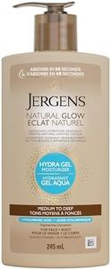 Jergens Natural Glow Hydra Gel Moisturizer Self Tanner for Face and Body Medium to Dark