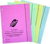 Hilroy School Exercise Book, 80 Pages, 7mm Ruled with Margin, Assorted Colour Covers, Pack of 20 (11184)