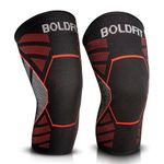 Boldfit Orthopedic Knee Caps for Men & Women | Knee Support for Pain Relief, Gym, Running, Arthritis & Workouts | Anti-Slip Knee Sleeves for Squats, Sports, Badminton - Red- Medium