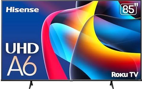 Hisense 85-Inch Class A6 Series 4K UHD Smart Roku TV (85A6NR, 2024 Model) - Dolby Vision HDR, DTS Studio Sound, Game Mode Plus, Alexa Compatibility, Black