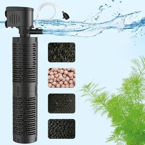 AquaMiracle 4-Stage Fish Tank Filter, Submersible Aquarium Filter Internal Fish Filter with Aeration, for 40-70 Gallon Fish Tanks